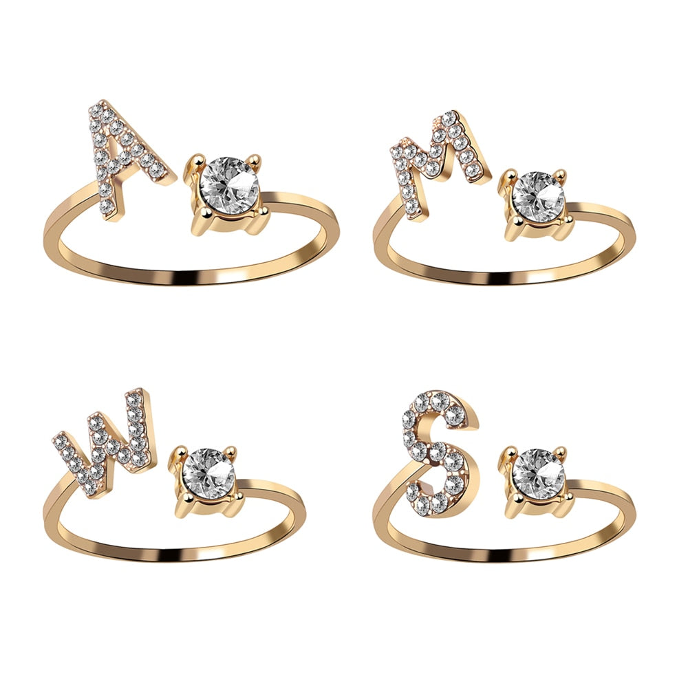 A-Z Letter Adjustable Opening Rings